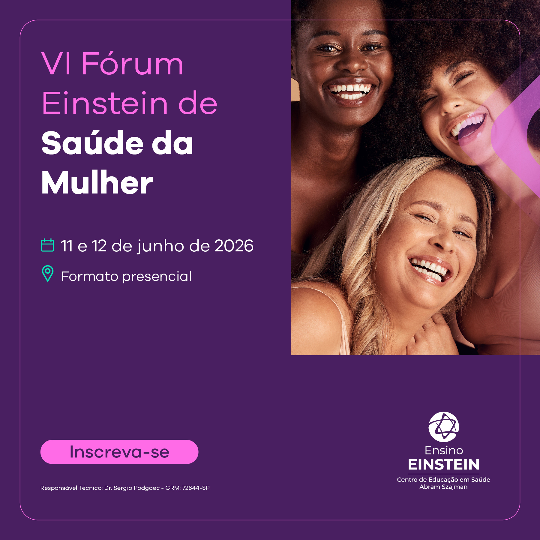 Banner VI Fórum Einstein de Saúde da Mulher